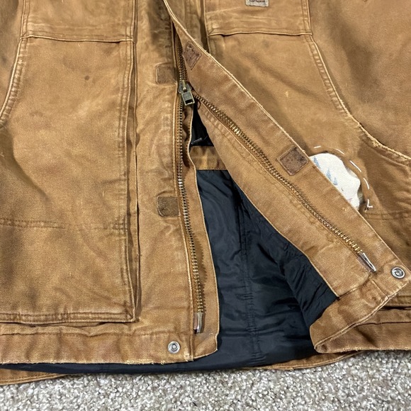 Vintage Distressed Carhartt Full Swing Jacket Super Faded Size Large Patchwork - Picture 7 of 16